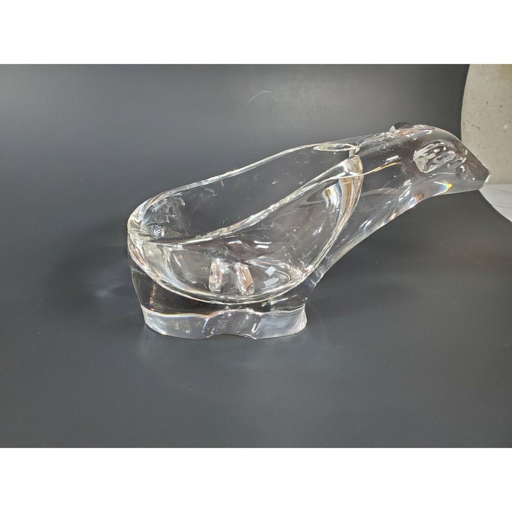Vintage Sasaki Crystal Glass‎ Polar Bear CANDY Trinket Nut Dish Bowl MCM - Picture 5 of 9
